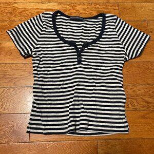 EUC Brandy Melville Zelly Stripe Navy Top T-shirt